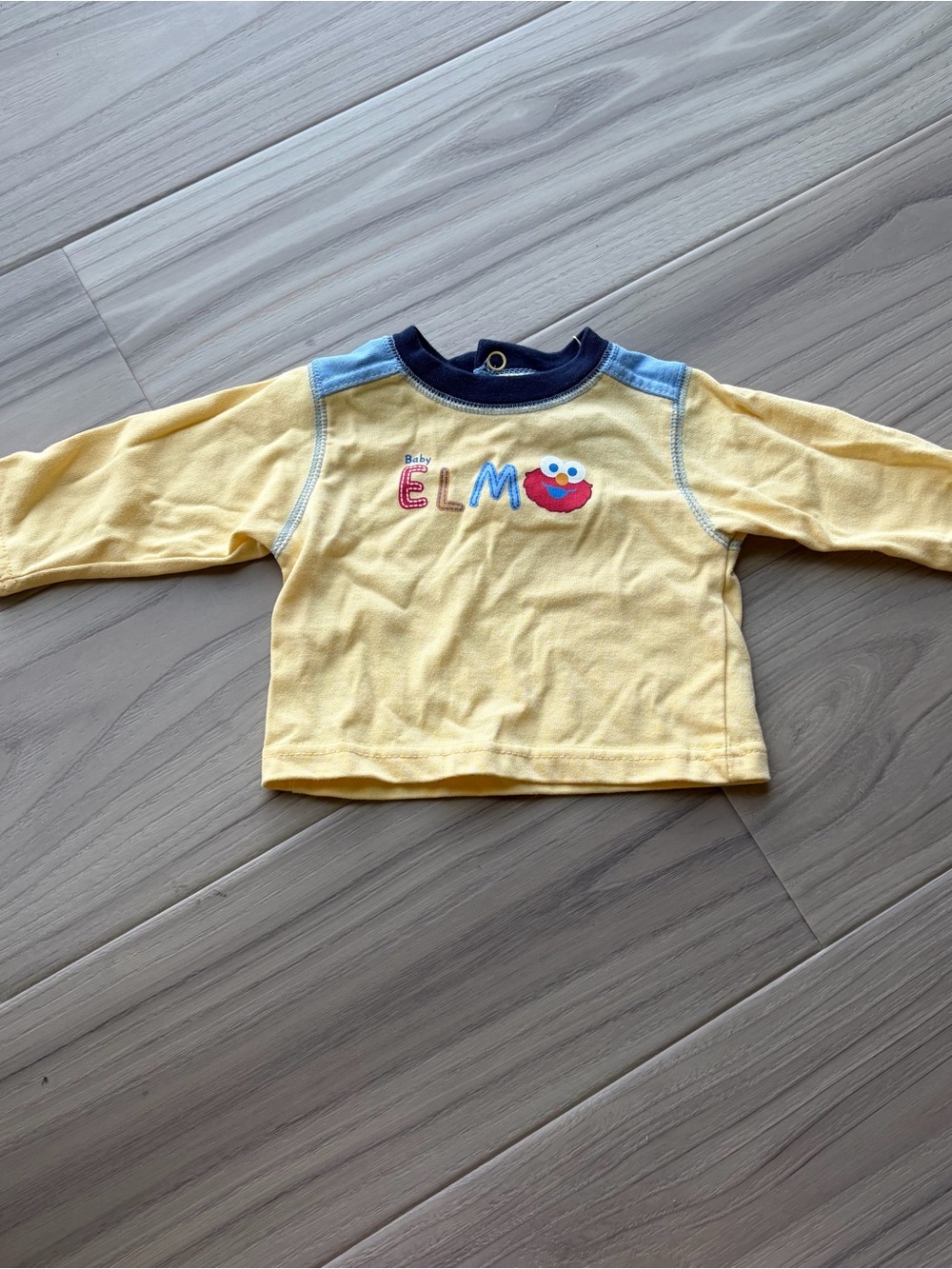Baby Elmo Y2K Yellow & Blue Long-Sleeve Top